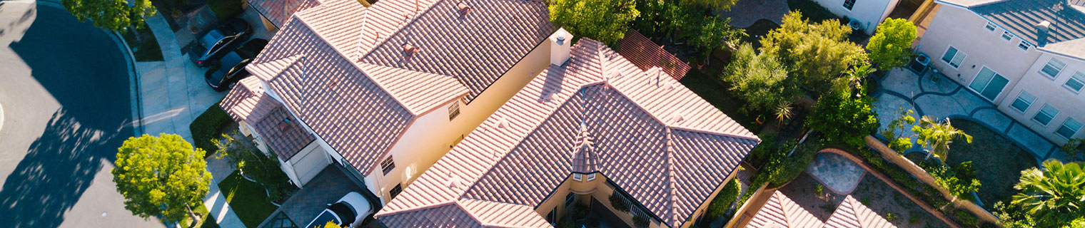 Aerial view of houses